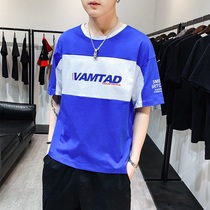 Summer mens short-sleeved T-shirt Korean version of the trend pure cotton Half sleeve loose fashion brand base shirt clothes