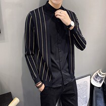 Rich Guidos new fake two cardio-hoodie mens sweater European station Spring and Autumn Body Business Casual Long Sleeve Shirt Man