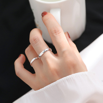 ten Viv S999 pure silver ring minimalist design glossy design glossy single ring 100 ride lovers ring foot silver aperture to ring