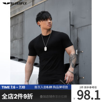 BLUESFLY Tide Card Sport Short Sleeve Men Tight Fit Leisure Fitness T-shirt Undershirt Running Training Blouse