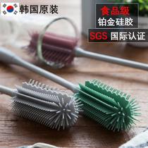 South Korea Import Washing Bottle Brush Long Handle Clean Lengthened Bottle Brush Wash Cup Silicone Brush Food Grade Silicone Gel