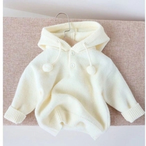 Female Treasure White Sweater Girl Foreign Air Spring Autumn Children Even Hat Cedar Hooded Sweatshirt With Cap Sweatshirt Hooded Sweatshirt