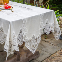 Classical European tablecloth Lace square table dining table cloth White party pastoral tablecloth Girl heart coffee table tablecloth