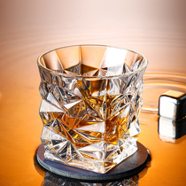 Crystal glass whiskey cup Western wine glass Juice milk cup tea cup beer cup ins square cup bar