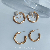 YIMIJEWEL Twisted Matte Advanced C-ring Painless Ear Clip No Ear Piercing Womens Summer Advanced Sense Earrings 925 Silver Needle