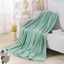 Spring and summer solid color coral velvet blanket air conditioning quilt lunch break sofa blanket sheet mat towel quilt mint green 100*1