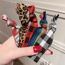 Korea rainbow hair rope rubber band hair ornaments cute tie hair BAO WEN hair ring head rope womens leather case high elastic headdress