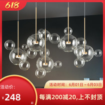 Nordic Glass Bubble Ball Pendant Lamp Postmodern Creative Personality Molecular Magic Bean Restaurant Living-room Minimalist Mic Lamps