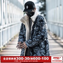 Xiao Bin Guochao brand double-faced men wearing cotton-padded clothes male loose bear full Inca velvet thickened lamb hair coat couples cotton-padded clothes
