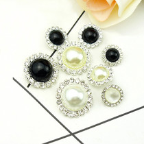 Metal belt diamond pearl buckle crystal diamond buckle Rhinestone Button womens coat small fragrant suit shirt cardigan sweater buckle