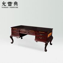 Yundian Red Wood Furniture Red Acid Branches Tianlong boss Taiming Qingtiao Mortise Structure Writing Desk Desk