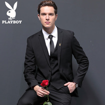 Playboy suit mens suit casual Korean version formal suit business groom companion wedding dress mens plus size suit