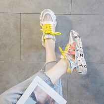 Daddy shoes female ins tide 2021 spring and summer new fairy wind Korean version all-match hollow sports shoes net red sandals