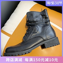 Special price clearing house ghost guidi guidi short boots female tide strap genuine leather Inn wind thick bottom Martin boots slim boot short tube