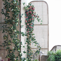 Sicilian simulation flower rose rattan rattan Home air conditioning pipe cover balcony courtyard partition decoration vine