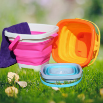 Soft plastic folding bucket children portable beach bucket baby beach toy car wash fishing bucket 2-3-6 years old