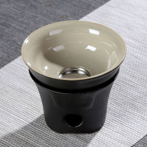 Mingfeng Ceramics Kung Fu tea set Zen style black tea filter Black pottery tea leakage Porcelain funnel tea stove Tea leakage net
