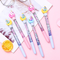 Cute magic wand quicksand gel pen Cartoon creative girl Star Oil Pen 0 5mm black signature student water pen stationery