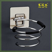 Punch-free hair dryer storage rack toilet bathroom wrought iron wall blower with plug card Position rack