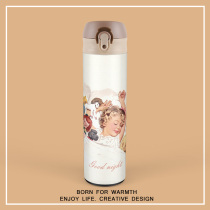 Original cute girl girl heart ins style simple insulation cup cartoon creative bouncing lid water cup European and American students