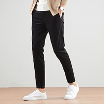 Tide Card Autumn Winter Light Core Suede Pants Men 2022 New elastic body small footed casual pants Korean version trendy suede Male pants