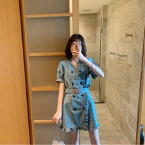 Hong Kong dress womens summer womens 2021 New lattice dress French first love dress retro Super fairy thin temperament