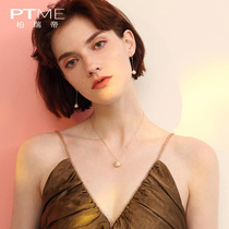 Design sense necklace female sterling silver niche choker Net red sun Korean version of simple temperament shell imitation pearl jewelry