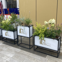 Outdoor wrought iron flower box combination commercial street outside flower trough sales department decoration flower rack square restaurant partition flower pot