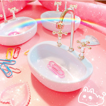 Korean creative personality cute mini hamster food basin student desktop storage box girl heart ring jewelry box