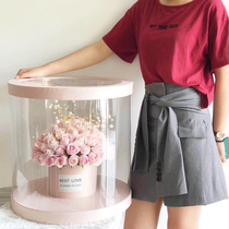 Giant round Korean hand flower box pvc hug bucket hug bucket Valentines Day luxury flower flower box