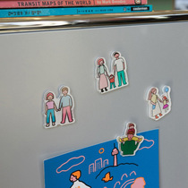 ins Wind Korean family family refrigerator stickers home decoration magnetic stickers acrylic memo stickers refrigerator stickers