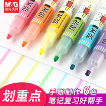 Chenguang Mifei highlighter marker pen light color department students use single-head marker pen color rough stroke key note pen large capacity stationery set