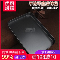 Non-stick rectangular deep baking tray small deepening baking tray cake roll biscuit bread baking mold
