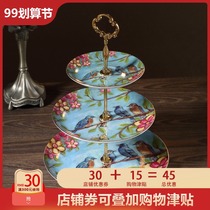 Dream Blue European bone porcelain dessert fruit plate creative pastoral style afternoon tea dessert dry fructose plate