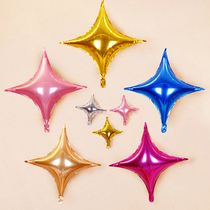 Four-pointed star aluminum balloon balloon birthday scene shopping mall storefront activity decoration supplies wedding room party decoration supplies