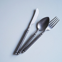 ins exquisite high - grade metal retro western cup knife and fork spoon of grinded steel steak cutlery and fork