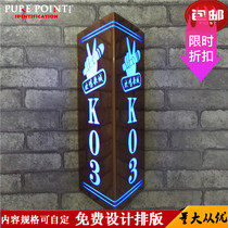 High-end LED triangle luminous house number Hotel ktv club house number double-sided with light door number customization