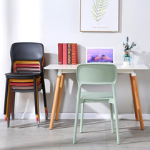 Nordic Dining Chair Stackable Plastic Chair Simple Leisure Chair Outdoor Chair Adult Dining Chair Back Chair Net Red Chair