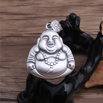 999 sterling silver vintage Maitreya Buddha belly laughing Buddha Double-sided Buddha sweater necklace pendant couple men and women