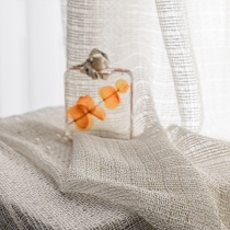 French light extravagant woven curtains 2021 new living room bedroom window beige window gauze curtain ins Wind