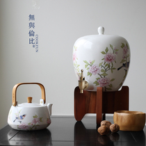 Ceramic water tank Household tea storage tank with faucet large water purification tank Purple sand filter pumping tea bucket