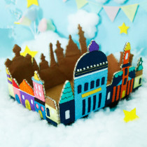 Free cutting Dream Kingdom storage box storage box Non-Woven Hand diy fabric material bag