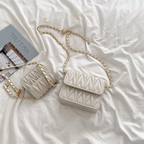 French ConeKoery genuine leather bag female winter 2022 new tide fashion magicite chain 100 lapped with small square bag