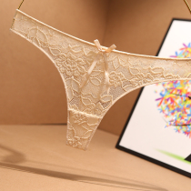 Tinged pants female lace Sexy hot seductive butterfly knots mesh yarn No marks Low waist transparent One wire T-briefs