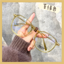 ins Retro ultra-light brown eyeglass frame can be equipped with lenses myopia womens fashion radiation-proof anti-blue light does not pressure the nose