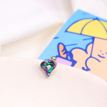 Korean purple Aurora Crystal Love earrings titanium steel super flash ear bone screws screw screw buckle ears European and American personality earrings