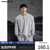 BLUESFLY polo shirt male long sleeve turtlenecks sports T-shirt 100 lap streaks casual American training clothing damp