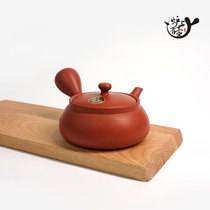 Japanese Tokoname-yaki man-made water side handle urgent-whisker teapot Single teapot Single pot Flat cold rain iced tea Iced water kettle