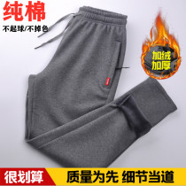 Zuo Wei clothing Lunar New Year Dragon Mens autumn and winter plus velvet padded mens sports pants loose dad warm pants LISM