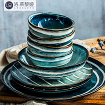 LO GULEYA HOME DAY BOWL Dish Suit Cutlery Bowl Tray Combined Set Bowl Creative Retro Ceramic single